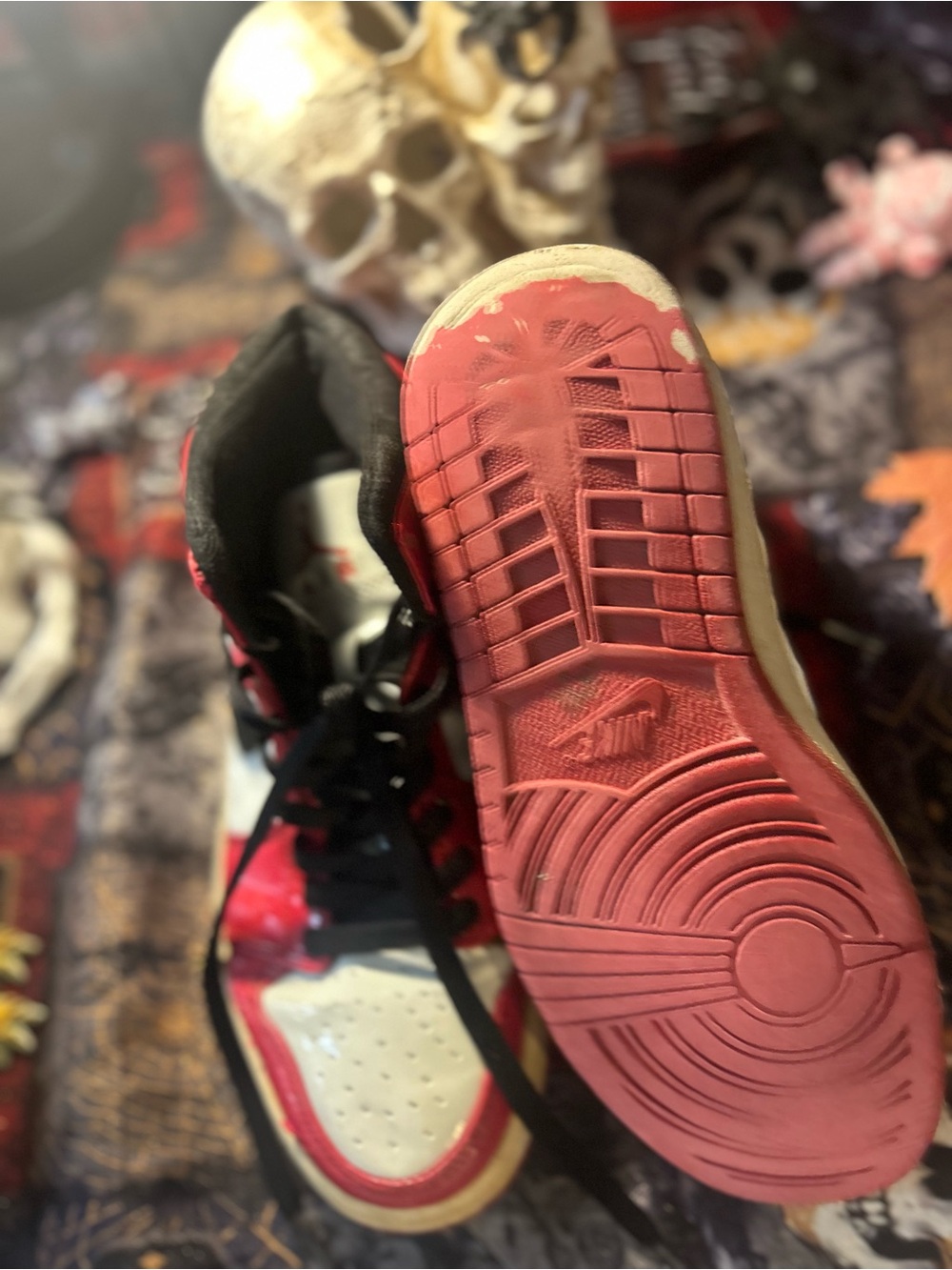Nike Red, White and Black High-Top Sneakers